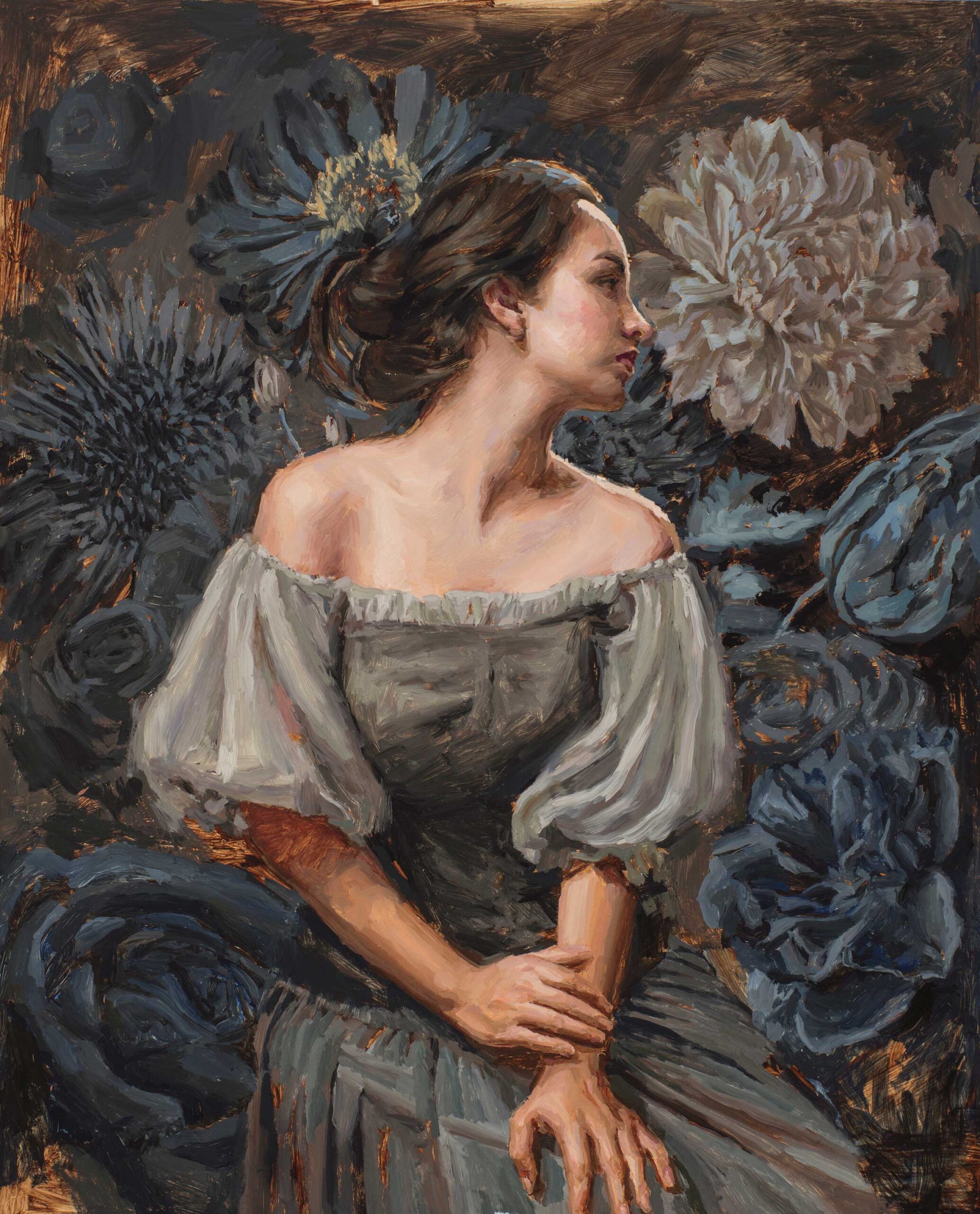 Mary Sauer, "Awake Forever in a Sweet Unrest," 20 x 16 inches, Oil on Panel, 2023