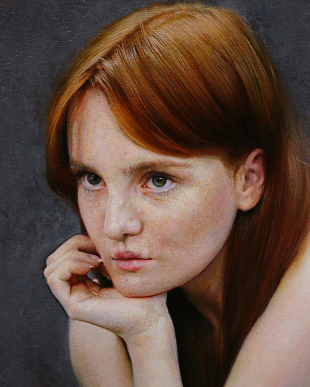 Contemporary realism artists - Detail of "Thinker" by Anna Wypych