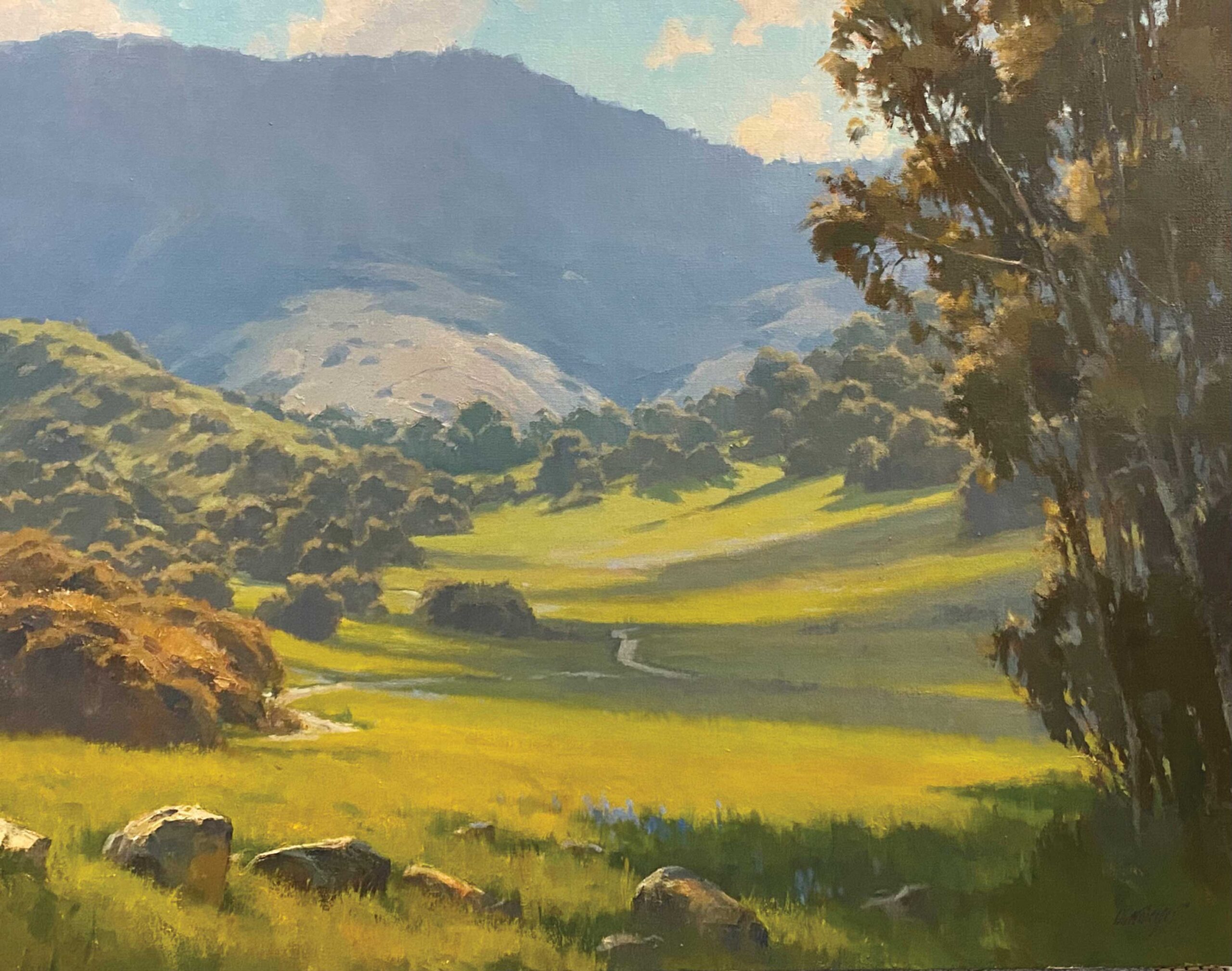 landscape paintings - Michael Obermeyer, "Rolling Meadow," oil, 24 x 30 in.