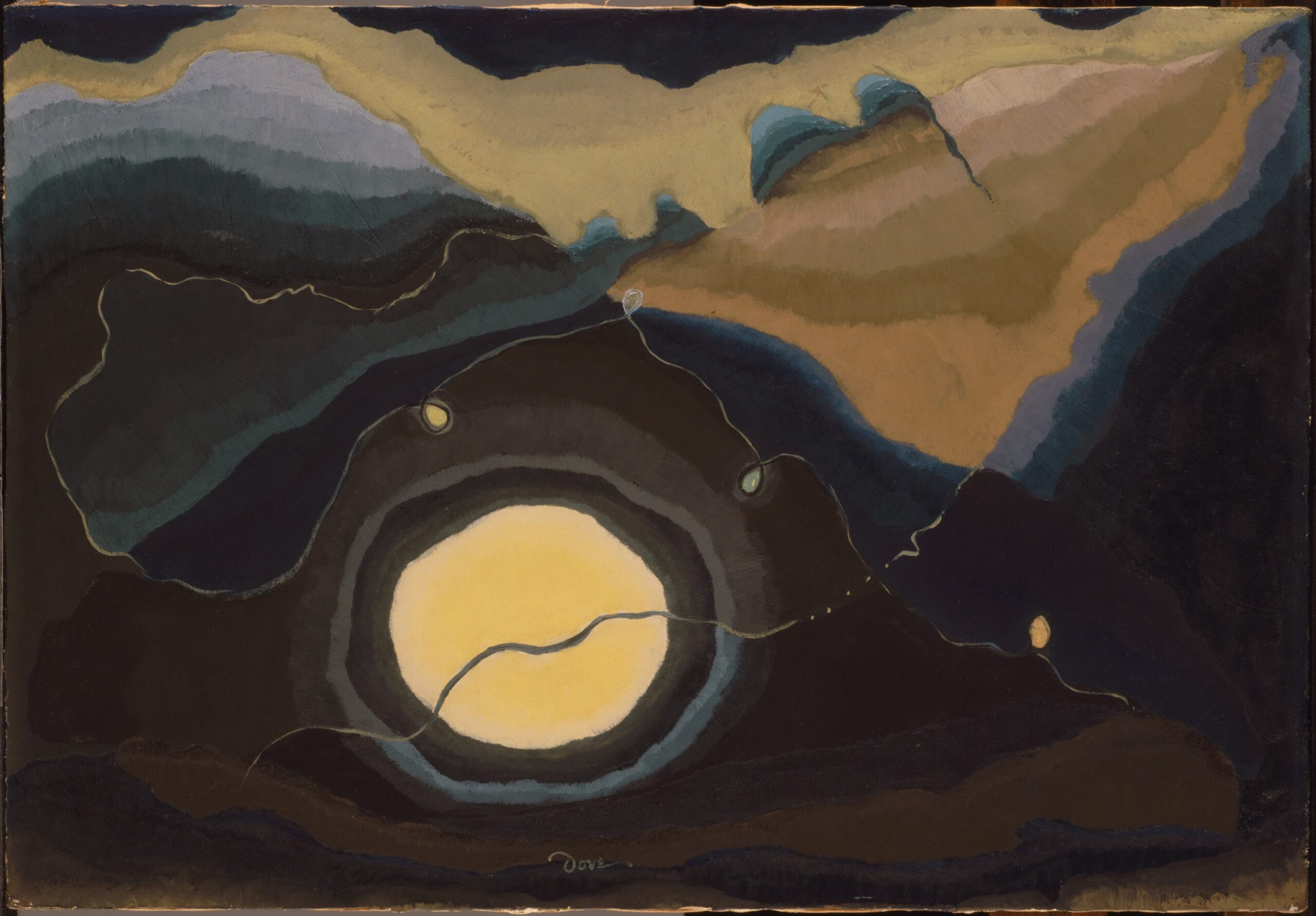 Arthur G. Dove, "Me and the Moon," 1937. Wax emulsion on canvas; 18 x 26 in. The Phillips Collection: Acquired 1939. 