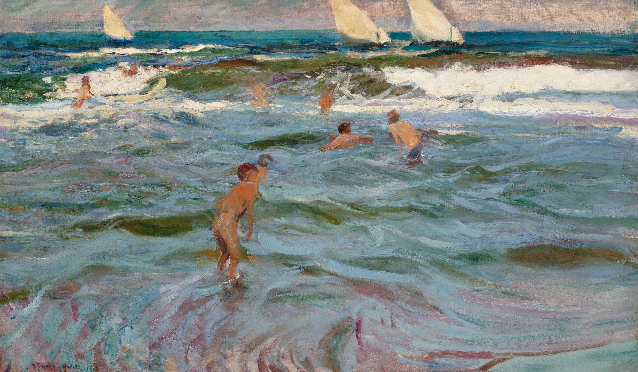 Sorolla, "Children in the Sea," 1908; Colnaghi