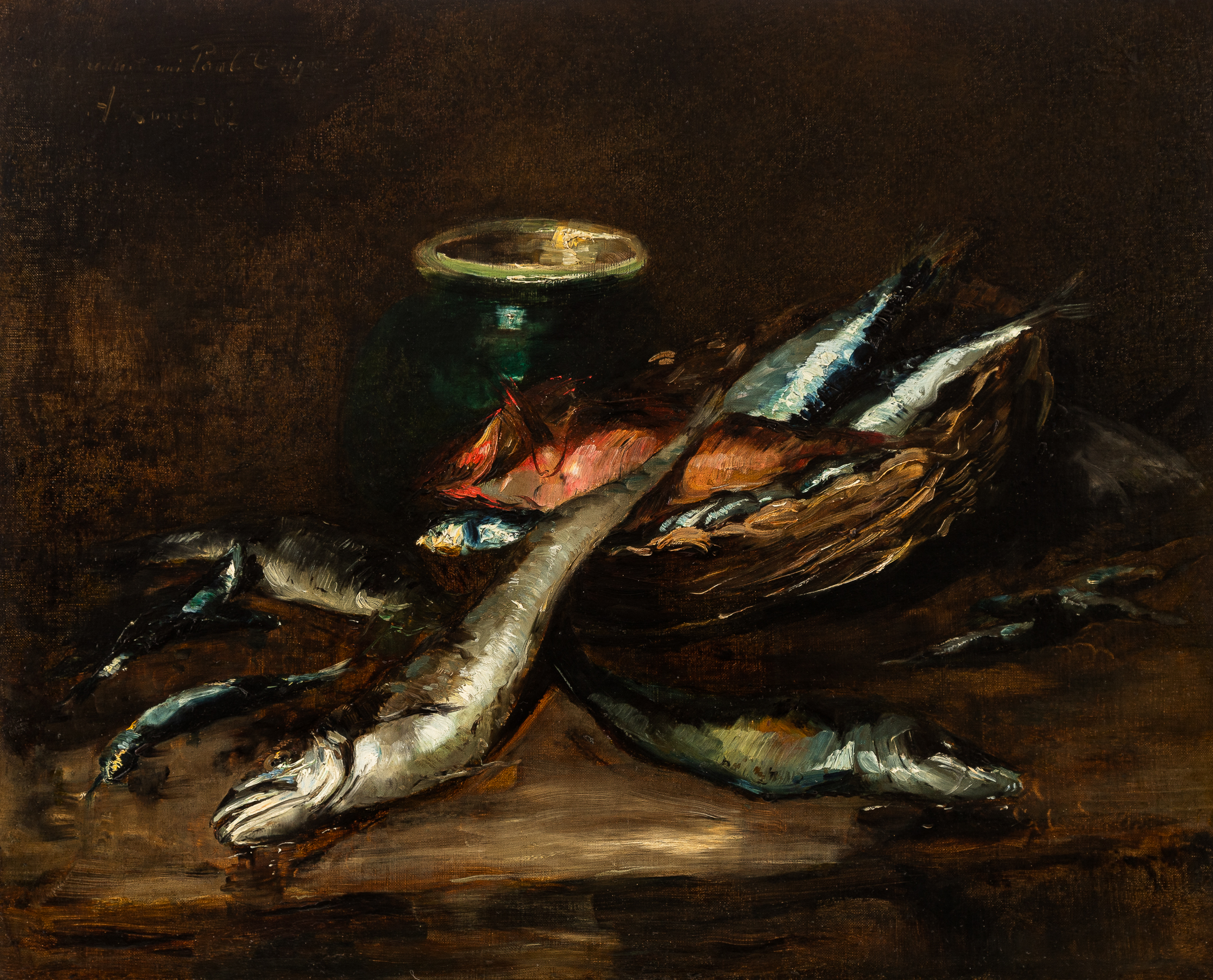 Marie Auguste Lauzet, "Still Life of Fish / Ingredients for a Bouillabaisse"