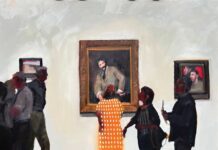 Standing out in the Crowd Contemporary representational art - painting of people in a museum