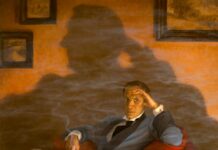 A Matter of Light and Death Contemporary realism - Scott Gustafson, "Sherlock Holmes," oil on panel, 24 x 30 in.