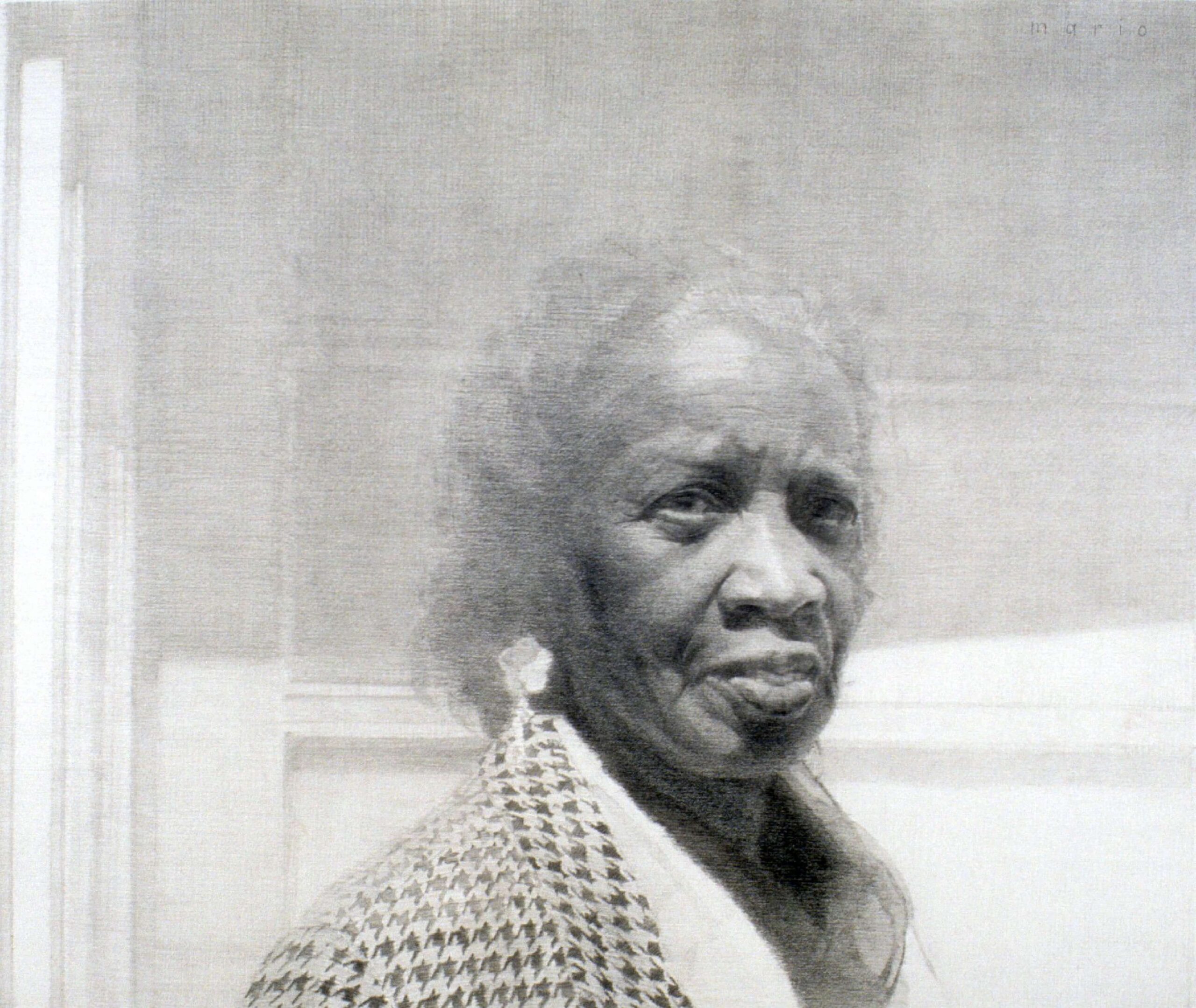 Mario Robinson, "Study for Mrs. Reels," graphite, 18 x 24 in.