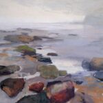 An Unguarded Moment PleinAir Salon - Maria Josenhans (Canada), “Endless Agate Beach,” Oil, 36×60 in.
