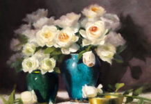 An Intentional Still Life Pat Fiorello, "Winter Wonderland," oil, 16 x 20 in., still life painting