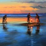Exhibition: “Plein Air to Studio” Plein air paintings - Mark Boyle, "Golden Light," oil, 22 x 28 in.