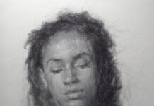 Dan Thompson Drawings > Upright: Adventures in Teaching Portrait drawings - Dan Thompson (b. 1973), "D'Ava," 2017, graphite on paper, 24 x 18 in.