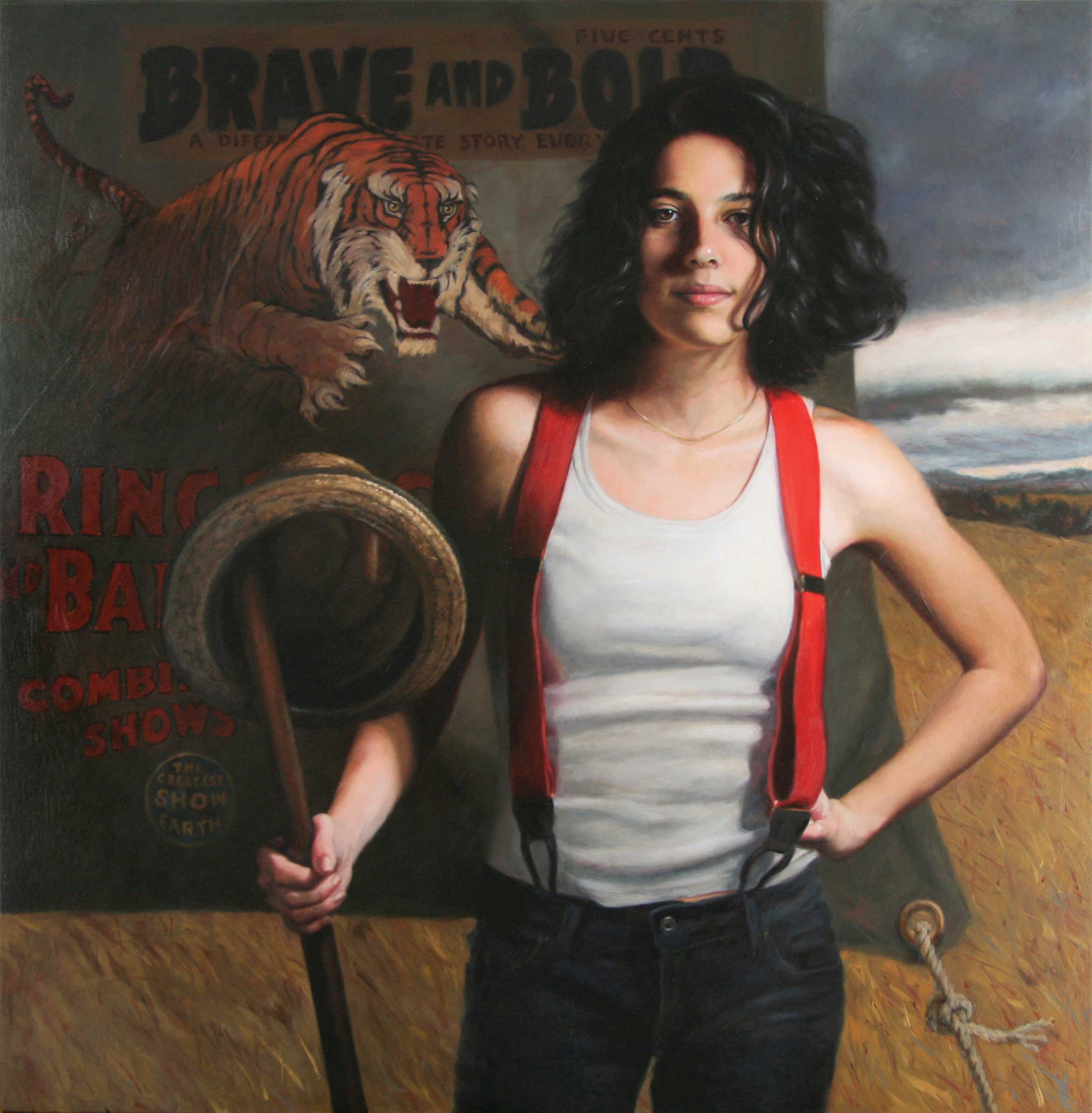 Art collection - Terry Strickland (b. 1960), "Voice of the Tiger," 2010, oil on canvas over panel, 33 x 32 in.