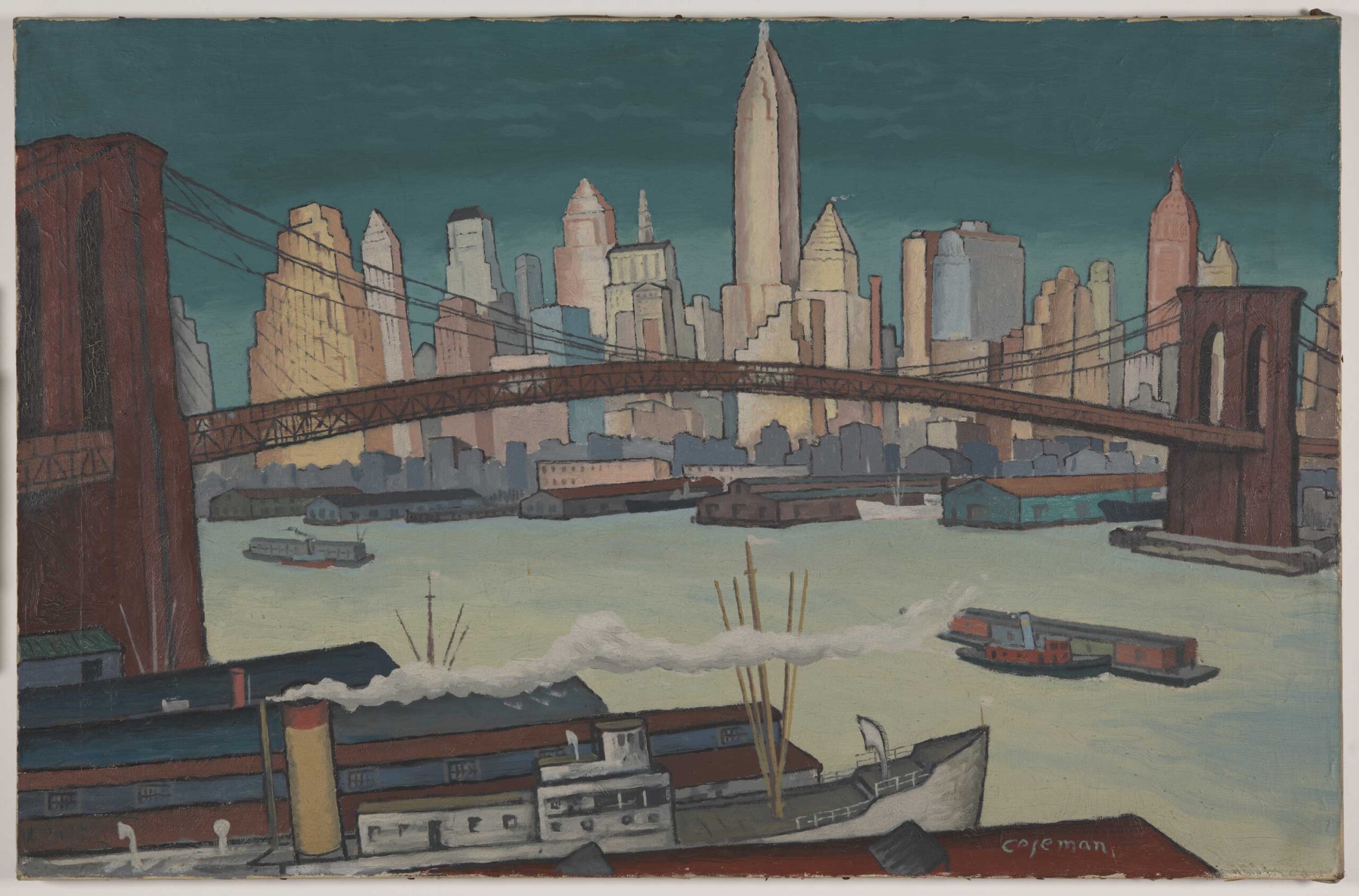 American art - painting of the Brooklyn bridge