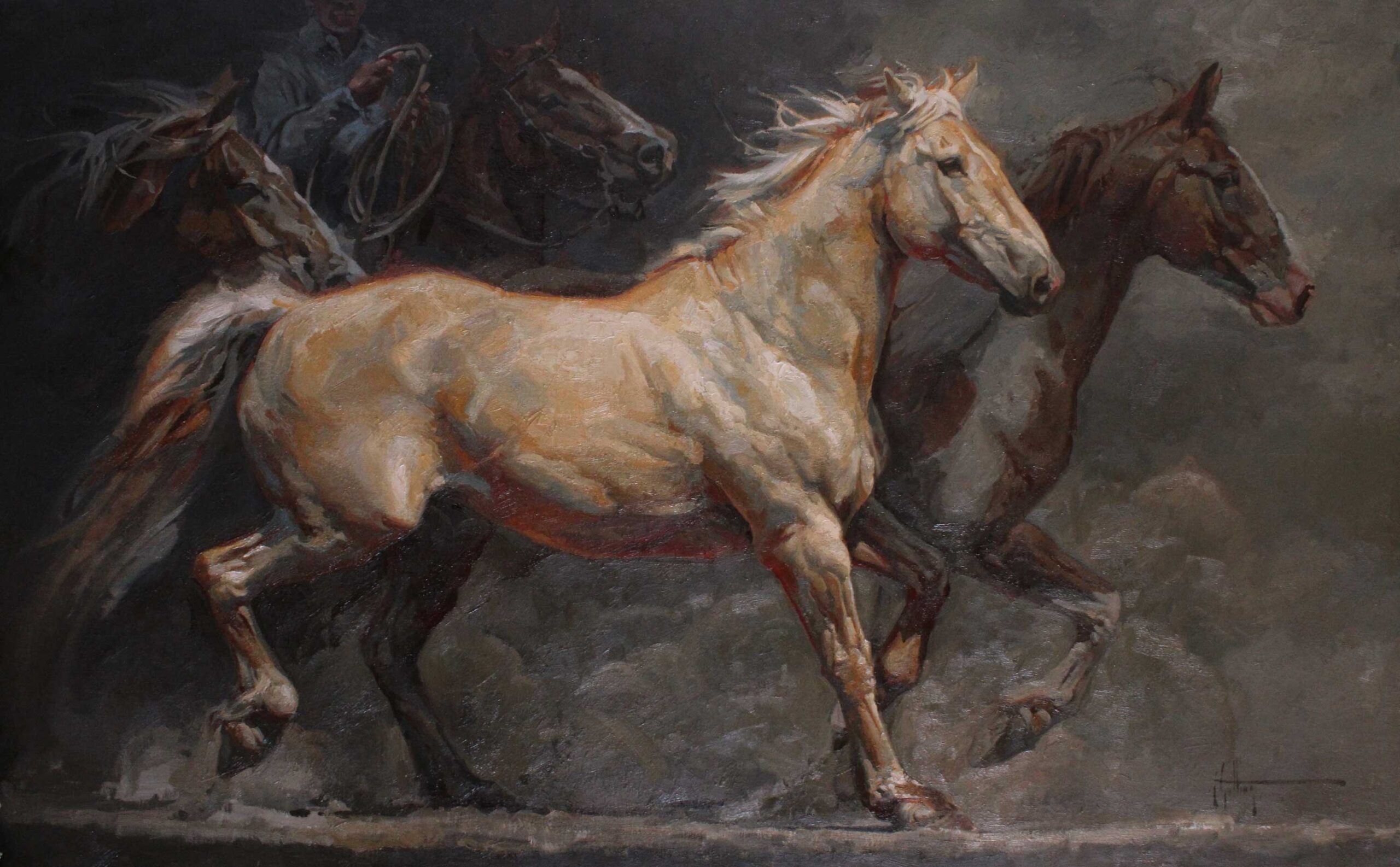 western art equine art painting of horses