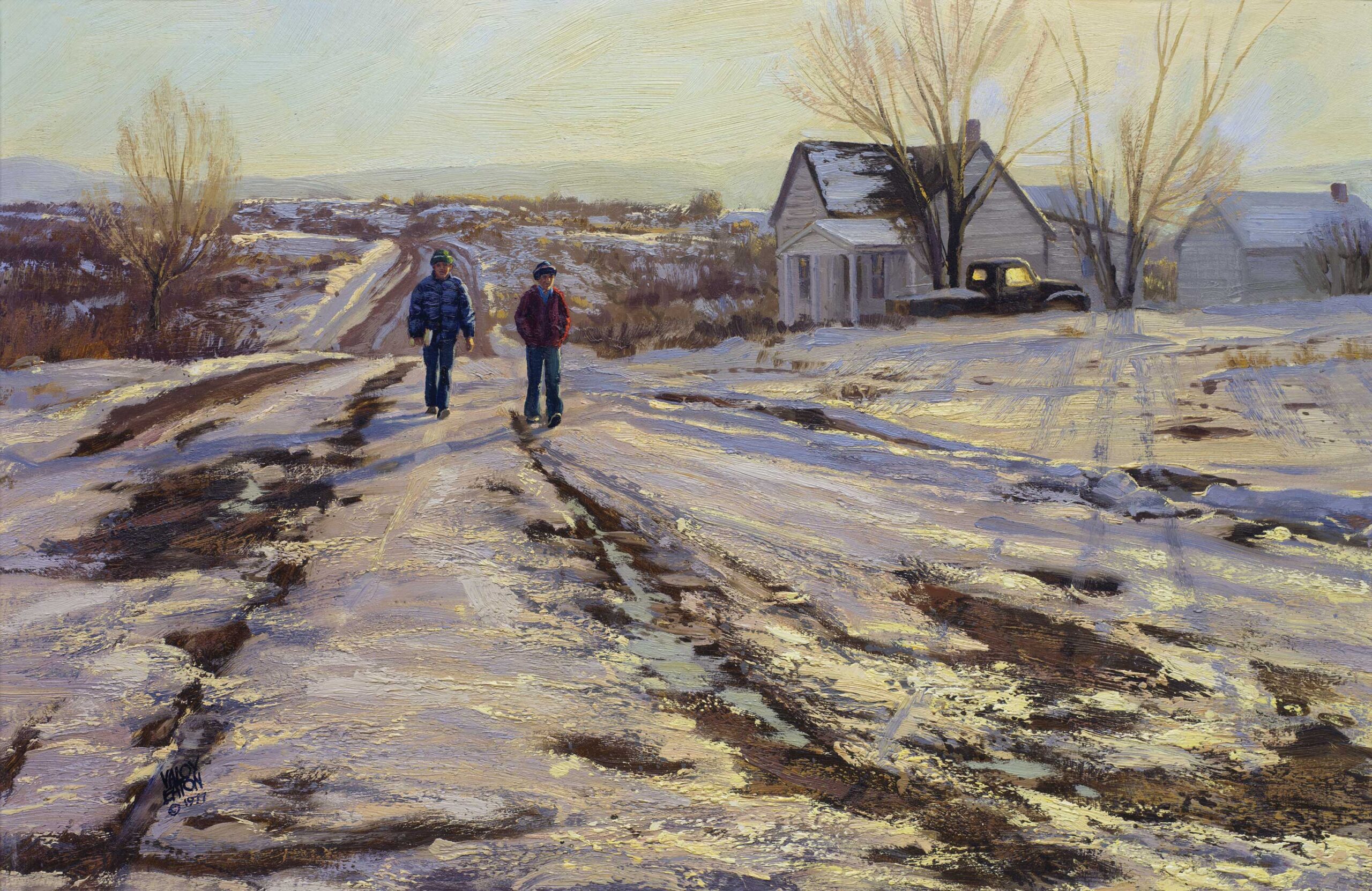fine art collection - Valoy Eaton (b. 1938), "Home from School," 1985, oil on canvas, 22 x 32 in.
