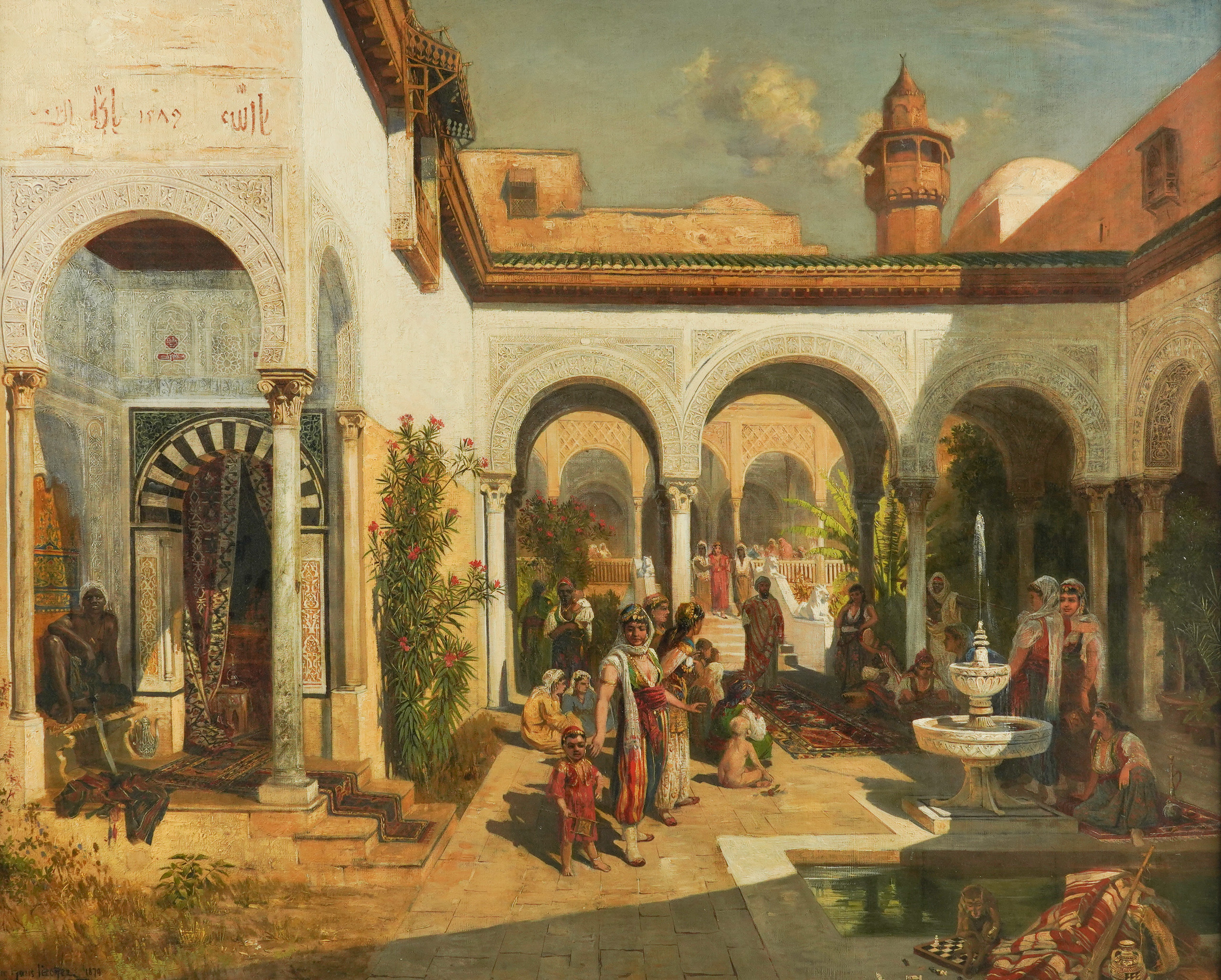 Ludwig Hans Fischer (Austrian, 1848-1915), “The Courtyard,” oil on canvas, 86 x 107cm, signed and dated 'Ludwig Hans Fischer 1879' (lower left)