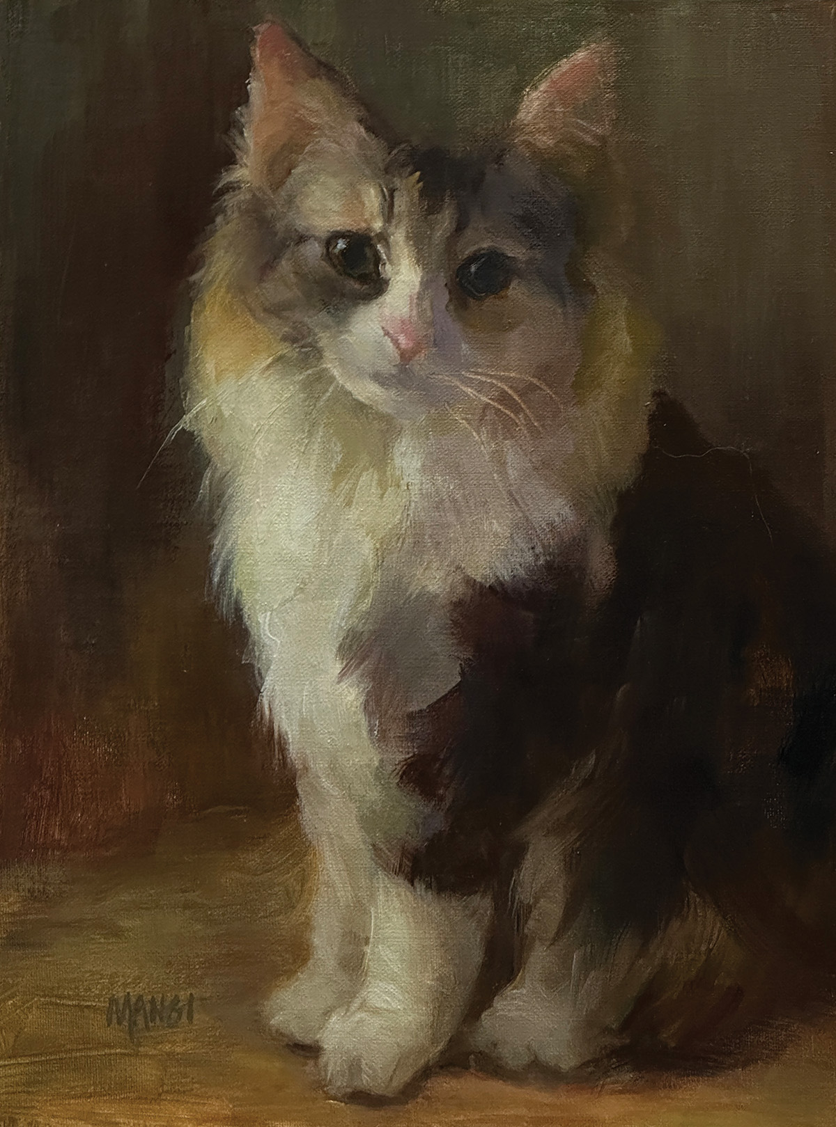 oil painting of cat portrait