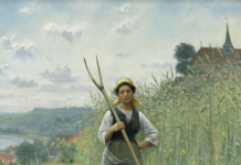 62nd Edition Of The Philadelphia Show Daniel Ridgway Knight (1839–1924), “Coming through the Rye,” c. 1900, oil on canvas, 32 ½ x 26 in., Rehs Galleries (New York City)