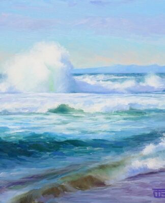 PleinAir Magazine's 13th Annual PleinAir Salon Art Competition March 2024 Dan Rogers Point Reyes Clash Beginner Honorable Mention