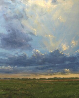 PleinAir Magazine's 13th Annual PleinAir Salon Art Competition March 2024 Joseph Theroux Prairie Fire Couds &amp; Sky Honorable Mention