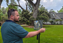 Artist Spotlight: Chris Bell Here I am painting on site at the historic Christ Church on St. Simons Island, GA.