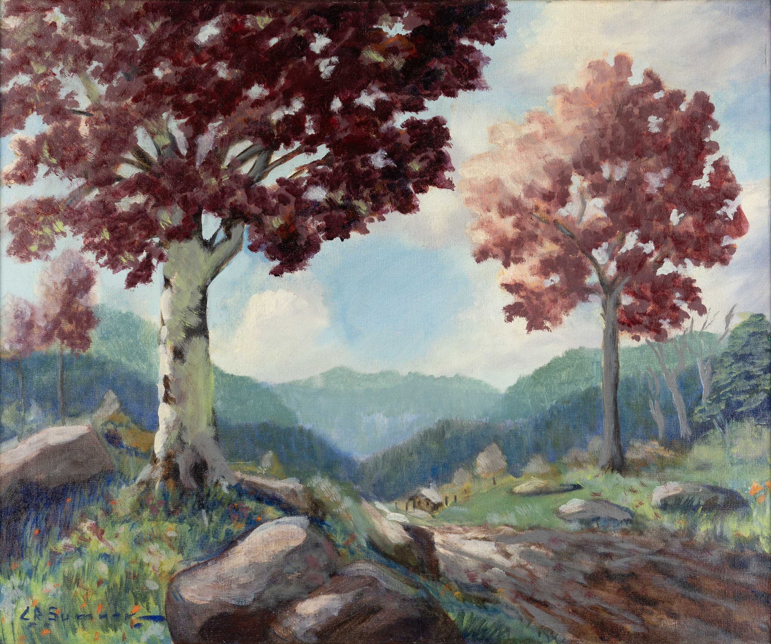 Clarence R. Sumner, "Red Maple," not dated, oil on canvas