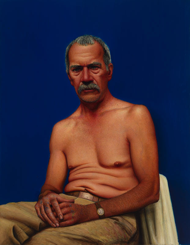 realism self portrait painting - Gregory Gillespie, "Self Portrait at 57," oil on panel, 44 x 35", 111.8 x 88.9 cm