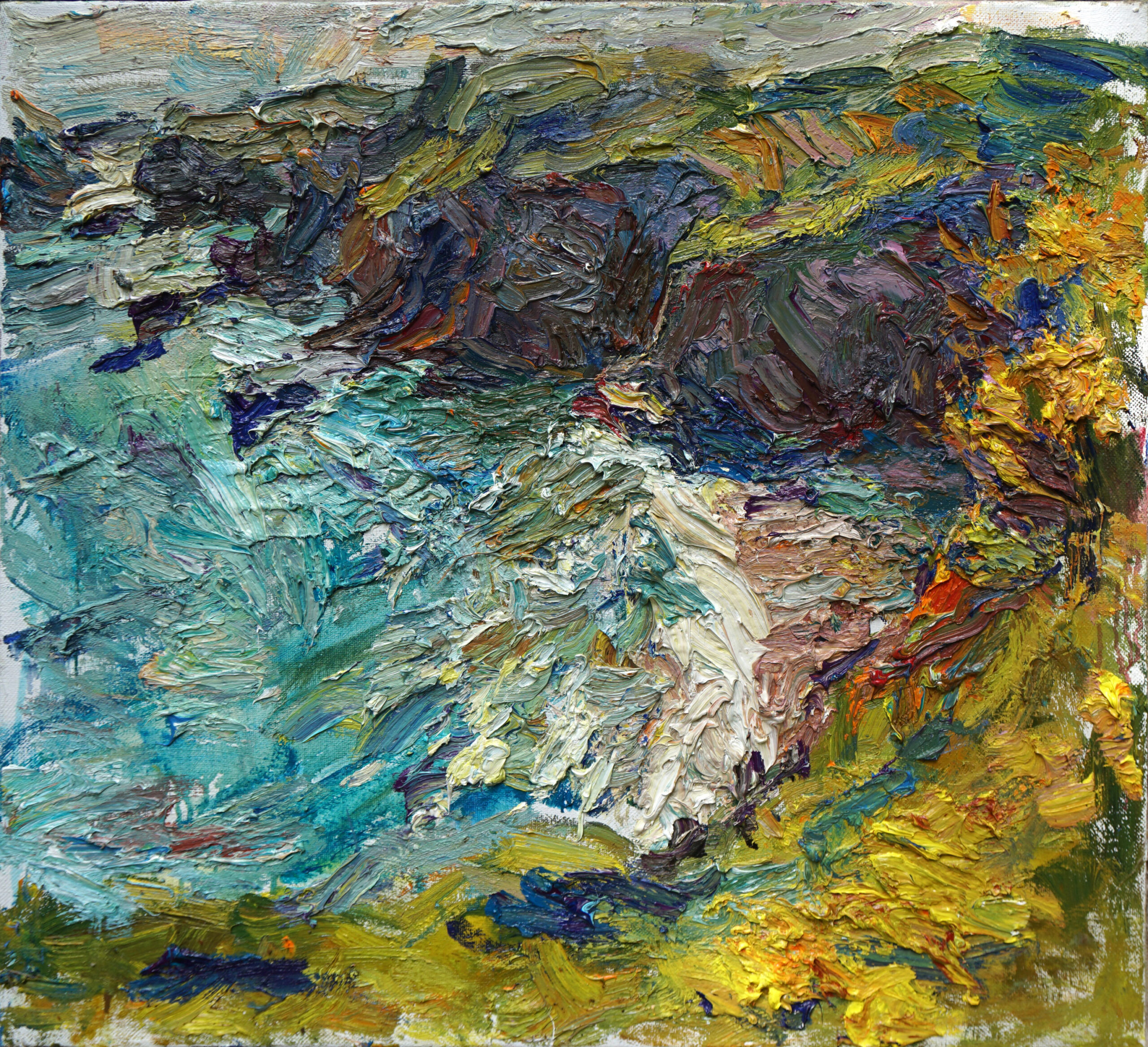 Ulrich Gleiter, "Bay of Penharn," 2023, Oil on linen, 28 x 30 in.