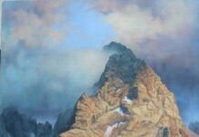 PleinAir Salon Winner Hikes 6.5 Miles to Paint This View Dave English, “An Eagle’s View,” Oil, 12x16 in., First Place Overall, $600 Cash Prize