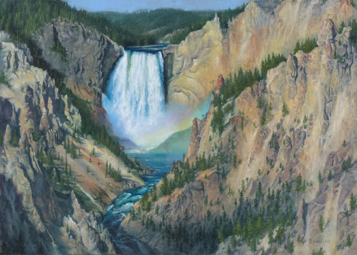 Dave English, "Yellowstone Falls," 10 x 14 in., plein air