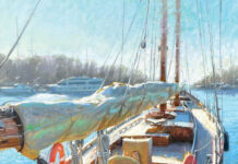 Forward: A Wisconsin Artist Exhibition Antwan Ramar (b. 1989), "The Lake Is Calling," 2024, oil on canvas, 48 x 30 in.