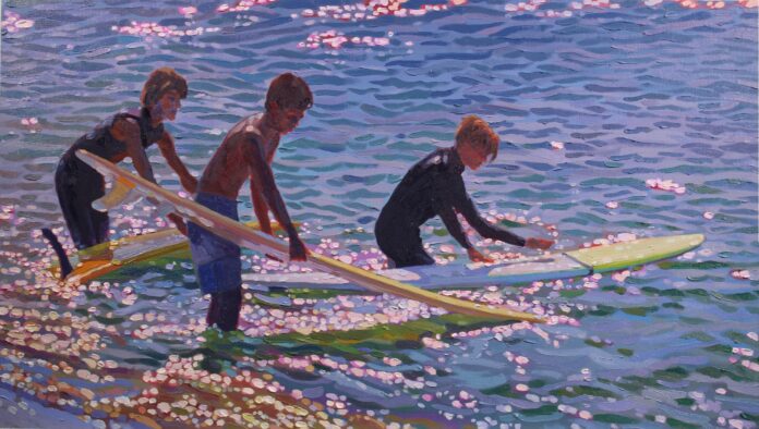 Kevin A. Short, "The Light Boys," Oil on canvas, 20 x 36 inches