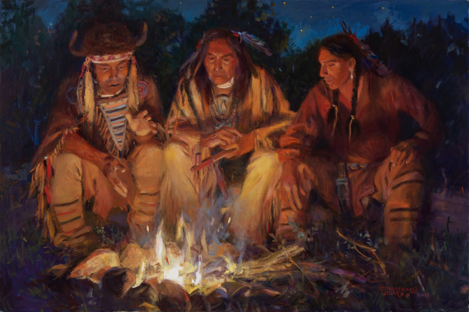 Western art - Sherry Blanchard Stuart, "Stories Rarely Told," 24 x 36 in.