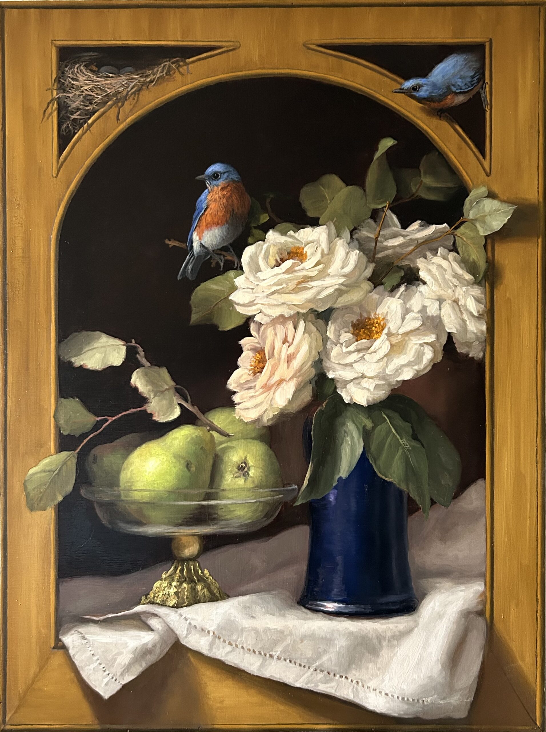 Mary Kay WestRoses and Bluebirds
Oil on panel, 24 x 18