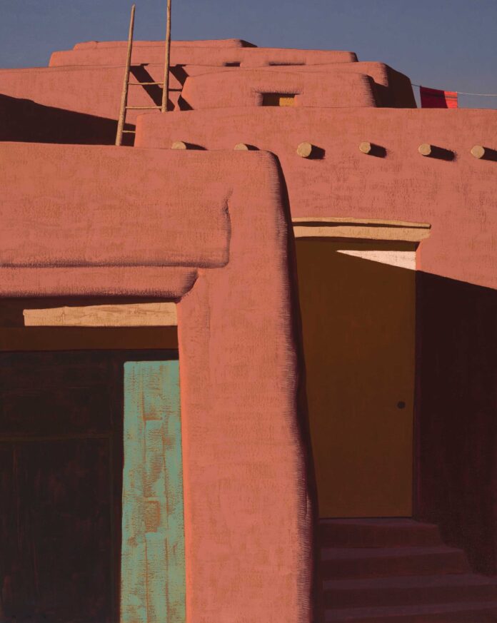 Western Art - Brett Allen Johnson, “Pueblo Shapes,” 2024, Oil, 38 x 30 inches