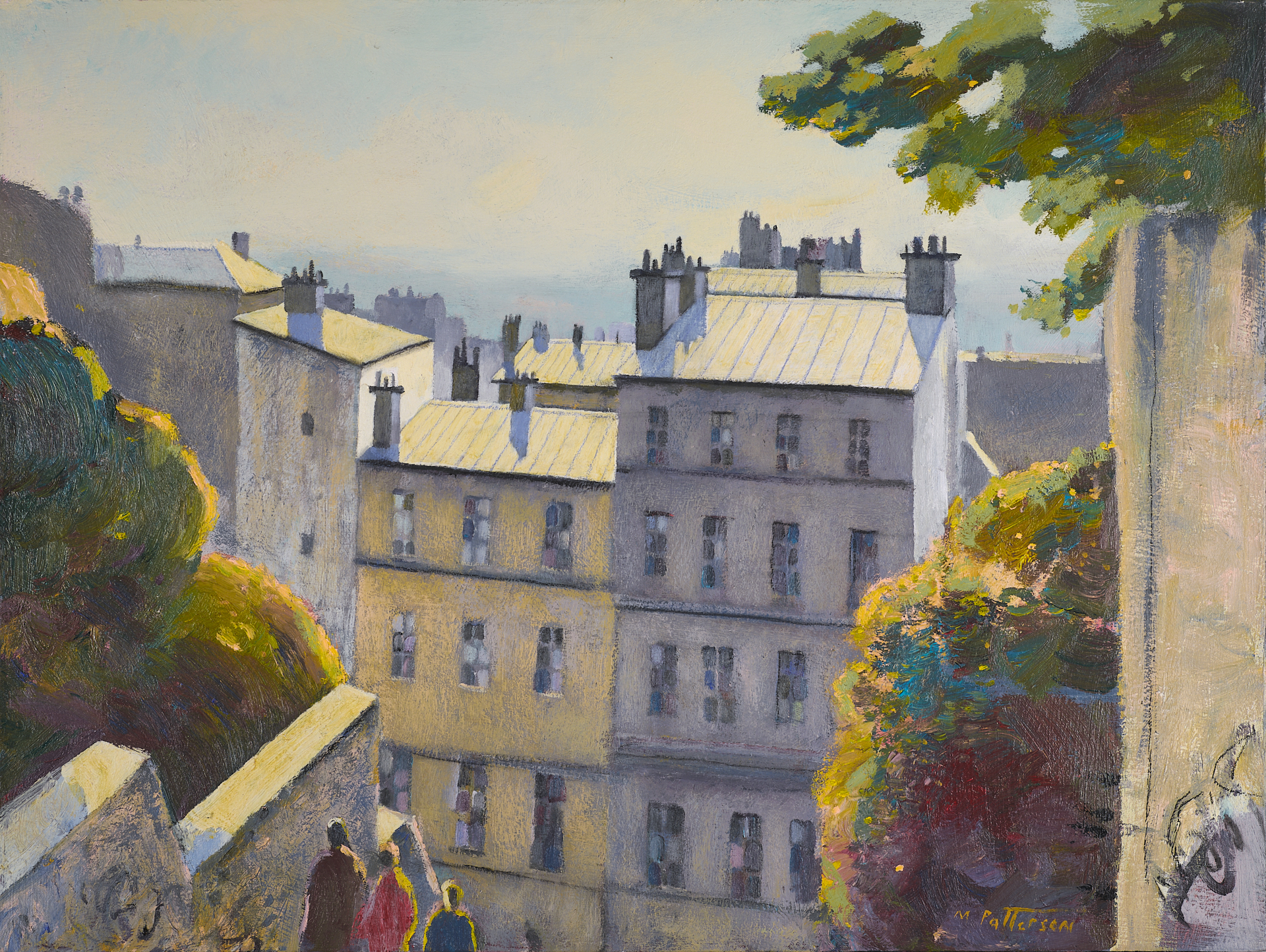 acrylic paintings - Michael Patterson, "Paris Rooftops," 30 x 40 in., acrylic on canvas, 2024