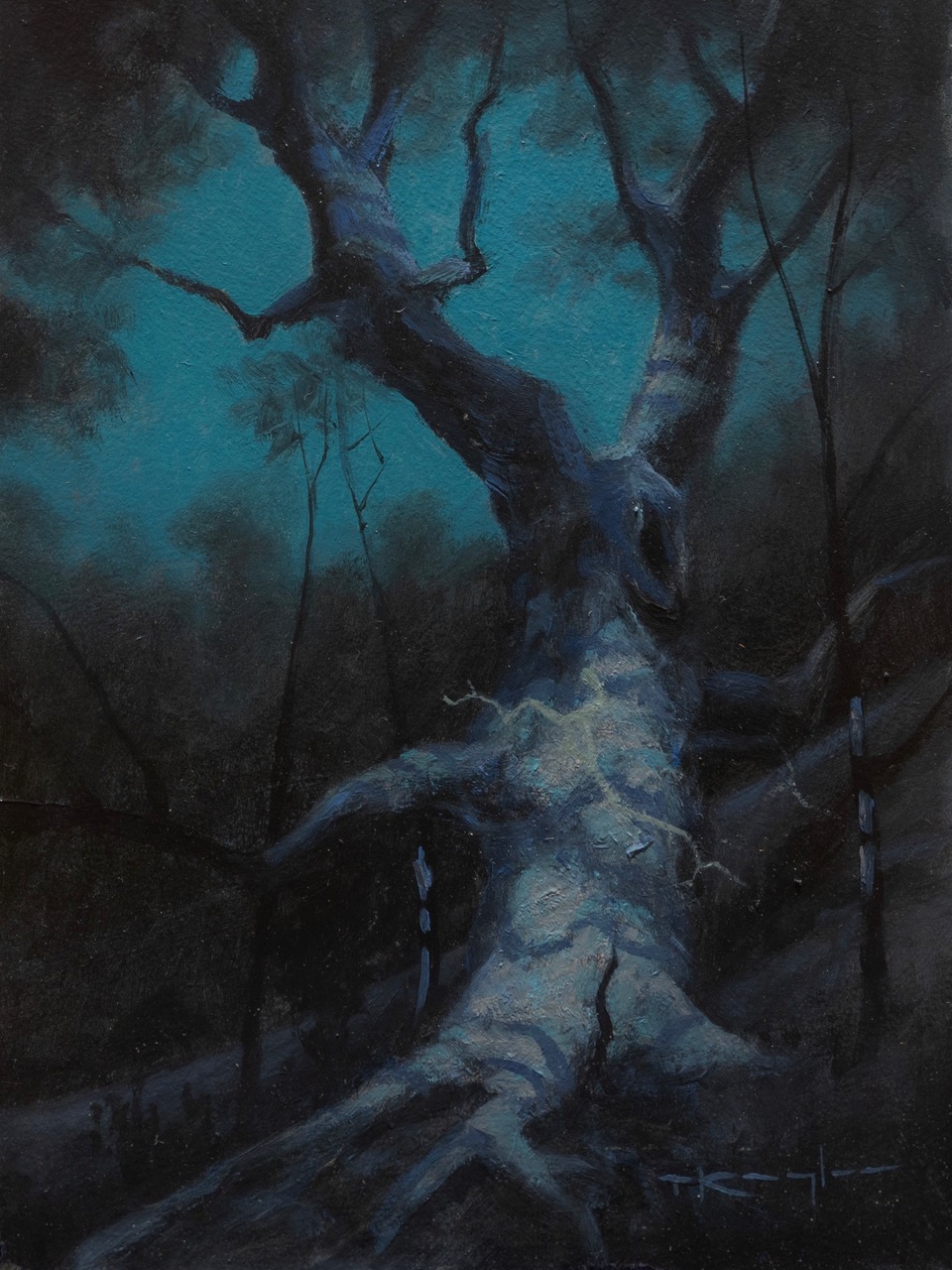 Oil study of the oak tree