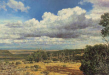At a Glance: OPA in AZ Nikolo Balkanski (b. 1957), "Desert Clouds," 2024, oil on board, 16 x 24 in.