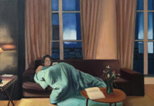 All of the Above: New Works by Nathan Bertling Contemporary realism art - Nathan Bertling, "Batignolles," oil on linen over panel, 20 x 32 in.