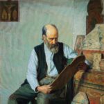 Vecinos y Amigos: Bert Geer Phillips and His Neighbors Taos Society of Artists - Bert Geer Phillips, "The Santero," c. 1918, oil on canvas, 30 x 26 in., American Museum of Western Art—The Anschutz Collection, photo: William J. O’Connor