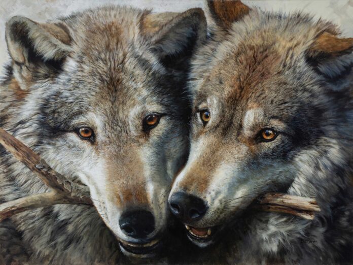 Bonnie Marris, “The Best Stick Ever,” Oil on canvas, 34” x 48”