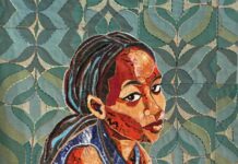 Celebrating Tennessee Art Tennessee Art - "Saleem," Hand stitched textile 26 x 40 in. by Aida Ayers