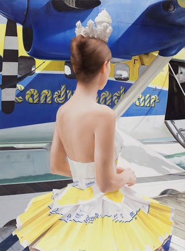 Contemporary realism art - Will Cotton, "Arrival," 2017, oil on linen. Collection of the Grandon Family.