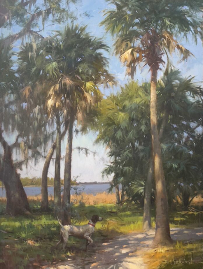 Oil Painters of America - BILL FARNSWORTH (b. 1958), Afternoon Walk, 2024, oil on canvas, 40 x 30 in.