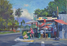 New Works by John Cosby: “From My Point of View” John Cosby, "Kihei Caffe," 12 x 16 in.