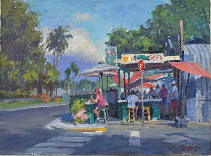 John Cosby, "Kihei Caffe," 12 x 16 in.