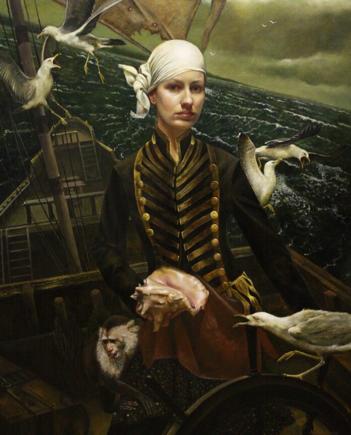 Contemporary realism - Andrea Kowch, "Tempest," 2011, acrylic on canvas. Private collection.