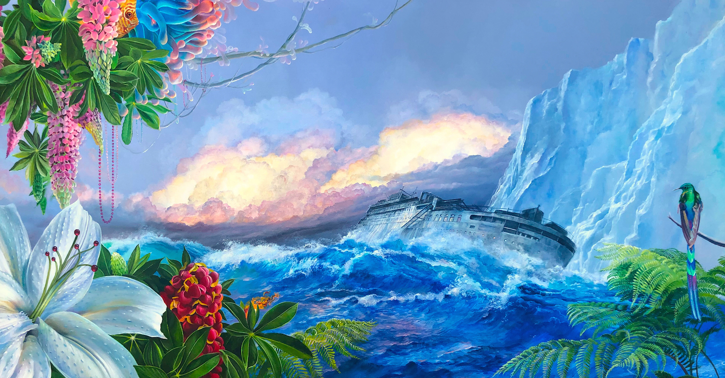In the collection of Fort Wayne Museum of Art: Renee McGinnis, “USS Lilly," 2020, oil on cradled birch panel, 18 x 36.5 in.
