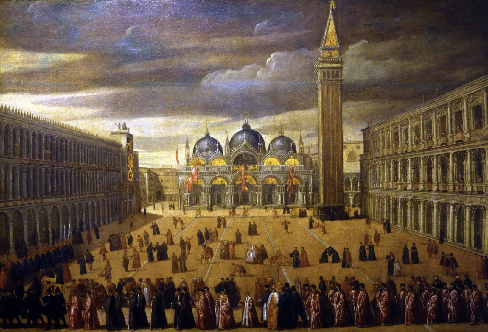 Cesare Vecellio (1521-1601), "Processione in Piazza S. Marco," 1586-1601, oil on canvas