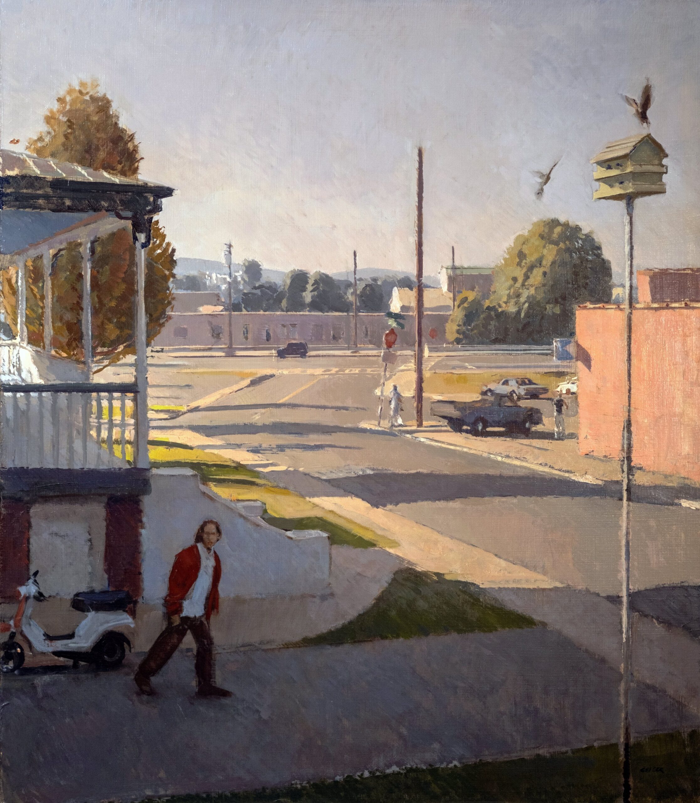 Philip Geiger, "Birdhouse," Oil on Panel, 32” x 28,” Private Collection