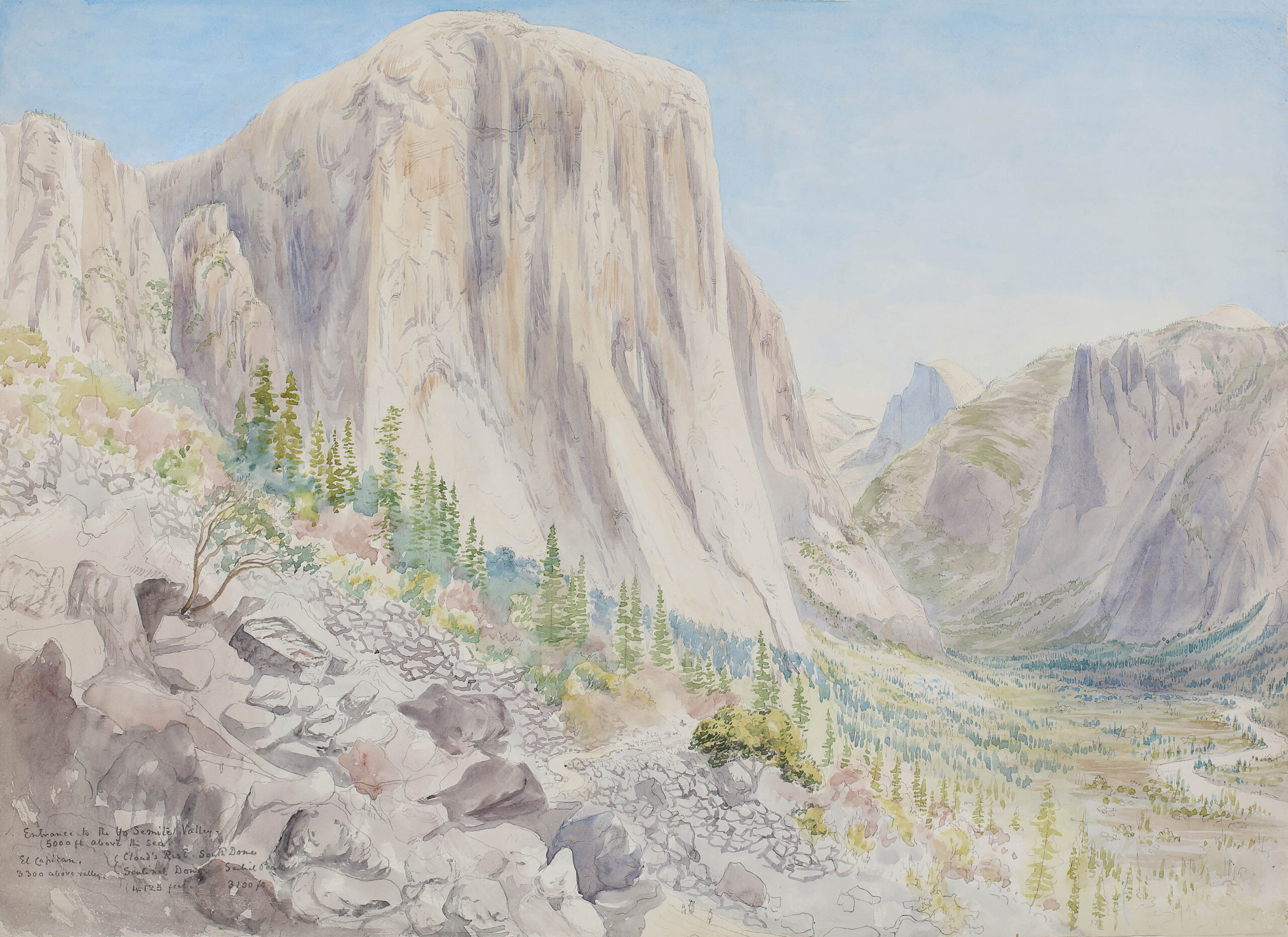 Constance Gordon-Cumming (1837-1924), "Entrance to the Yosemite Valley," watercolour over pencil, 49 x 58 cm.; 19 ¼ x 22 ¾ inches, Karen Taylor Fine Art