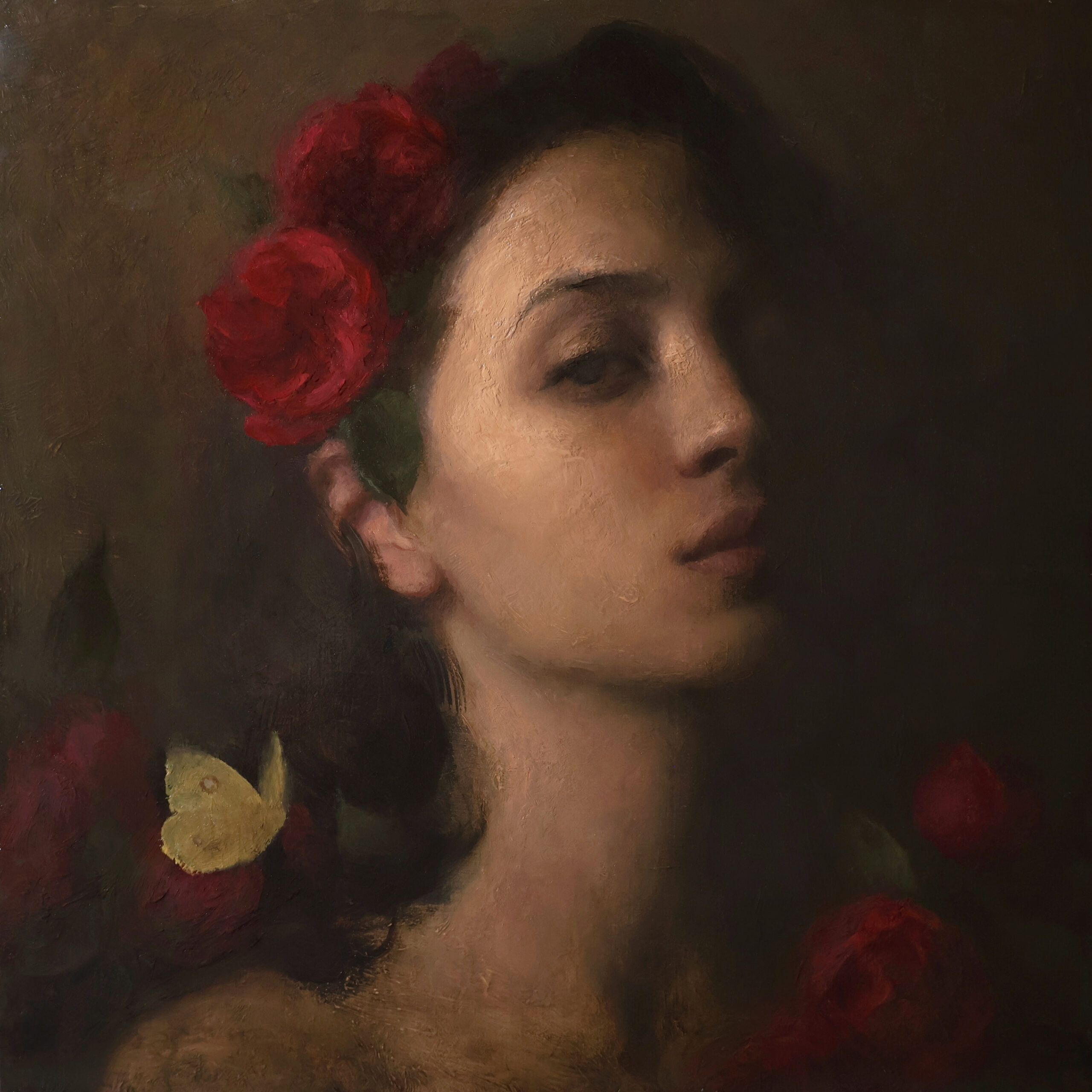 Larisa Brechun, “Eve’s Garden,” oil on panel, 10” x 10”